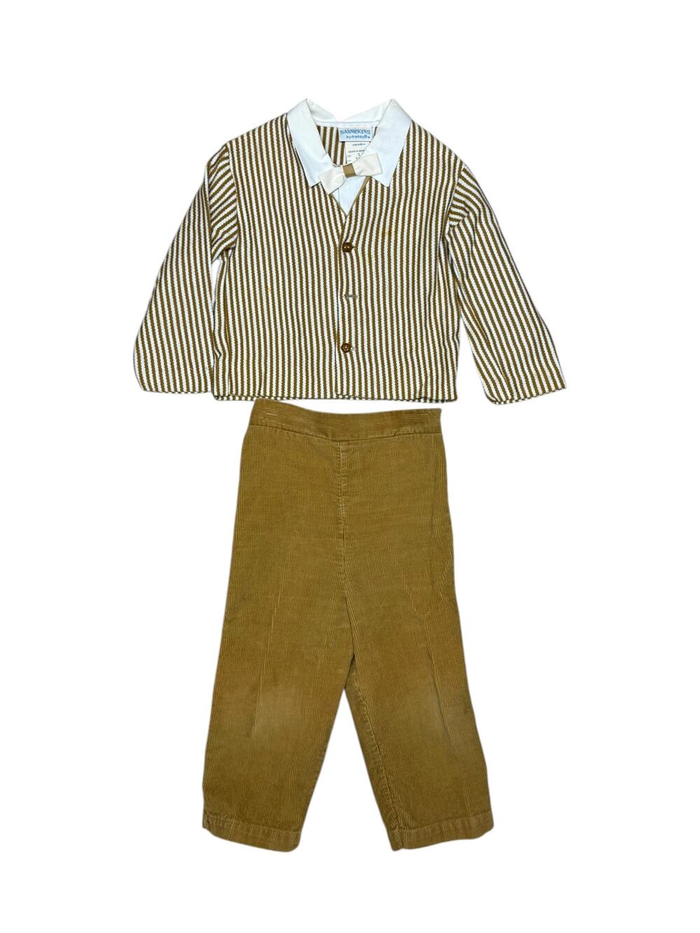 Nannekins by Nannette Vintage Baby Boy 2 Piece Corduroy Dressy Outfit 2T